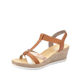 Rieker Women’s 61995 Closed Toe Sandals, Blau (Bianco/Cayenne/Skin 81), 6.5 UK